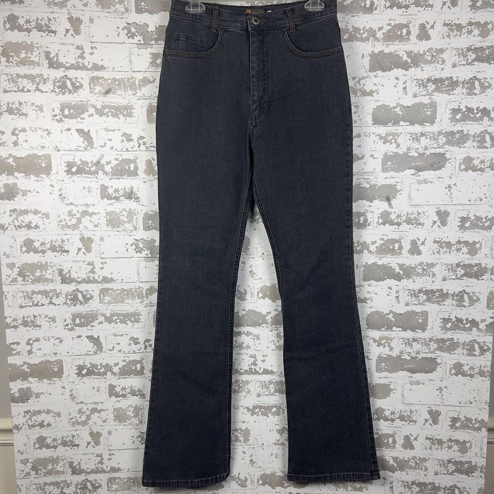 Giorgio Of Palm Beach Jeans‎ Women’s 4 Gray Denim Thick Brown Stitching Bootcut
